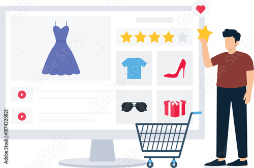 customer review, star rating, online shopping, feedback submission, digital commerce, user experience, e-commerce website, retail technology, consumer satisfaction, product evaluation, internet market