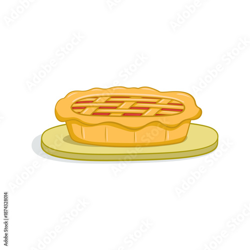 Cartoon Apple Pie on a Plate