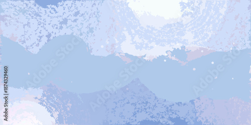 Abstract pastel landscape with soft blue hues and hints of pink