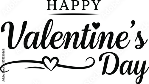 Happy valentines day typography design with heartfelt greeting