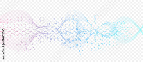 Structure molecule and communication Dna, atom, neurons. Science concept for your design. Connected lines with dots. Medical, technology, chemistry, science background. illustration.