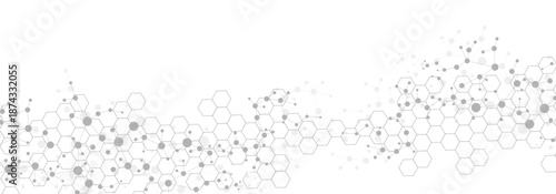 Structure molecule and communication Dna, atom, neurons. Science concept for your design. Connected lines with dots. Medical, technology, chemistry, science background. illustration.