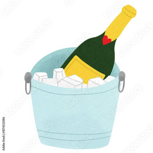 Champagne Bottle In Ice Bucket