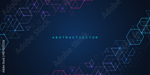 Modern abstract texture background with triangles, dots and hexagonal shapes. Geometric hexagonal pattern for poster, header, web banner, footer, website, presentation