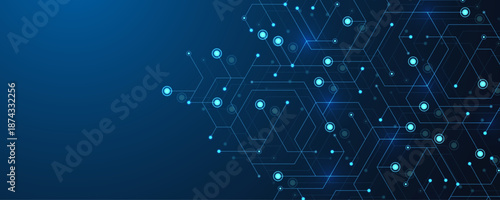 Molecular structure and genetic engineering, atom, neural network, neurons, DNA molecule. Scientific research concept for healthcare, medical, technology, chemistry, science template presentation