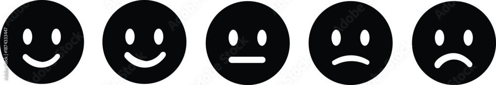Fototapeta premium Set of Emotion Faces Icons
