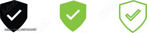 Three Shield Checkmarks Design