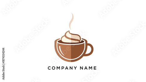 Coffee Cup Logo Design Illustration.