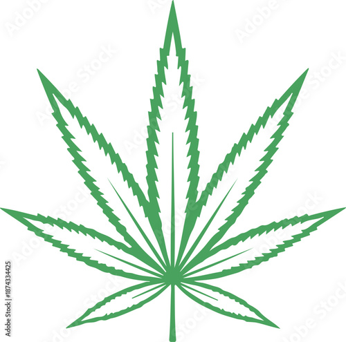 Green herbal leaf silhouette with jagged edges isolated on transparent background for medical and botanical illustrations