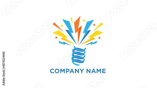 Colorful Light Bulb Logo Design Element.