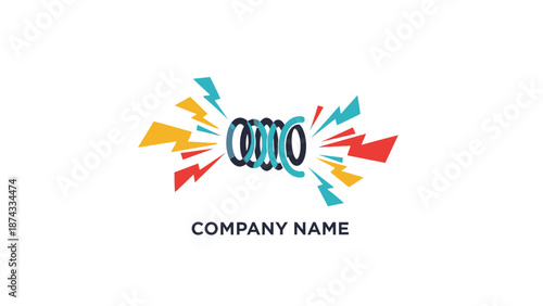 Colorful Logo Design with Arrows and Text.