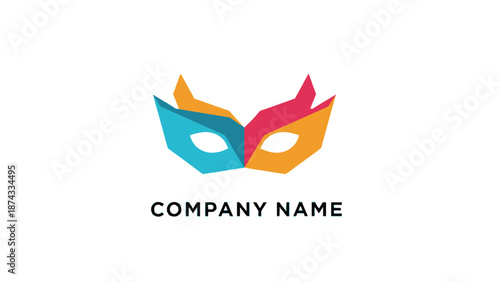 Colorful Mask Logo Design Element.