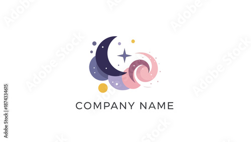 Company Logo with Moon and Stars Design.