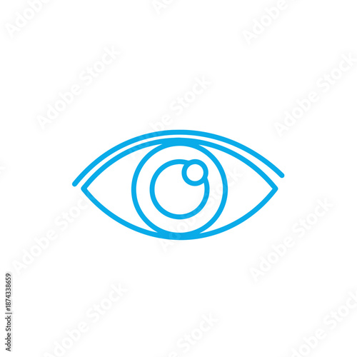 Abstract Blue Eye Icon Symbol, Vision Concept, Focus, Insight, Observation, Medical Symbol