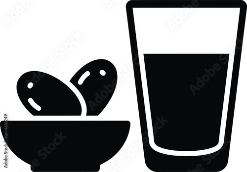 Black bean soup icon Vector