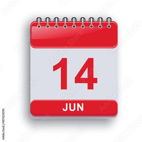 june 14 daily calendar printable minimal style