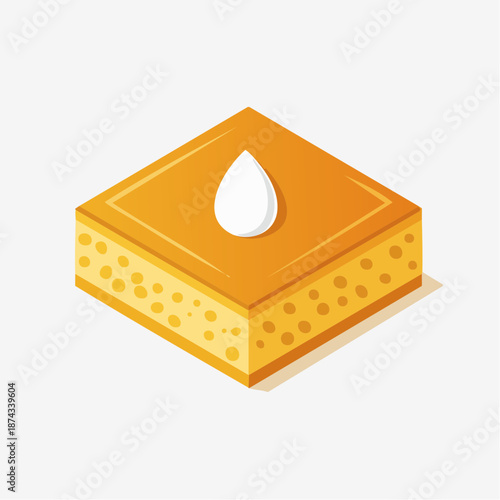 Flat Design Egyptian Basbousa
