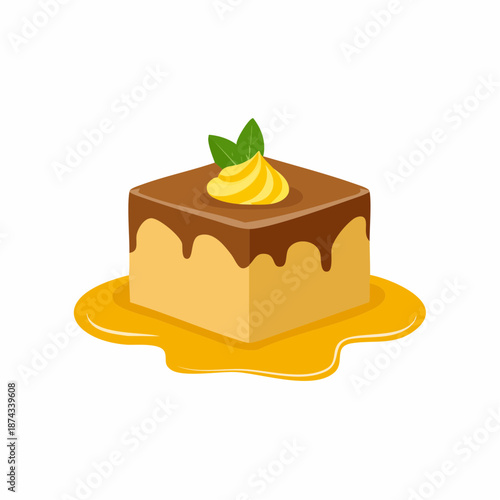 Flat Design South African Malva Pudding