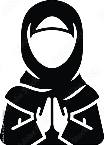 Praying woman icon Vector