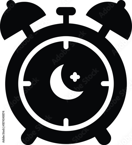 Alarm clock icon night mode Vector