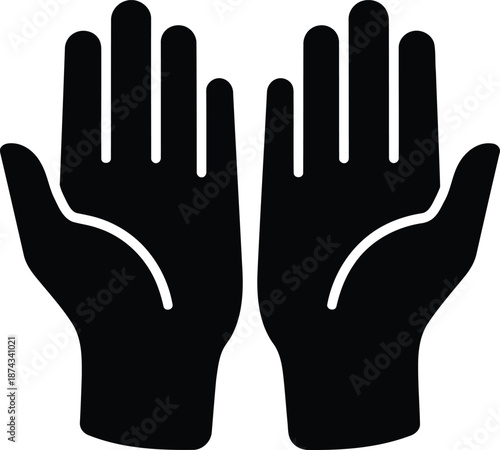 Hands raised silhouette Vector