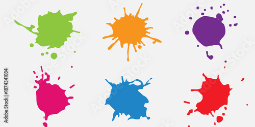 vector splatter color paint . paint splashes set.vector illustration.