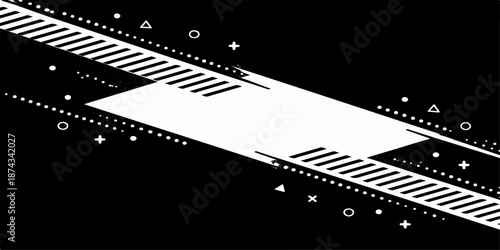 Grunge black film strip background illustration featuring a 3d digital camera frame and cinema photography vector icons for movie and video design