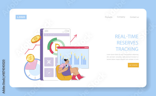 Real-Time Crypto Reserves Tracking Vector Illustration