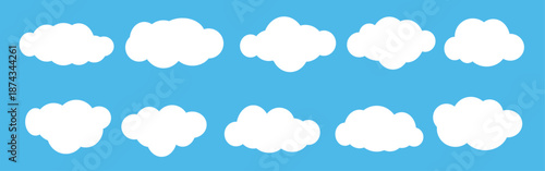 empty comic clouds on blue sky background cartoon cloud 