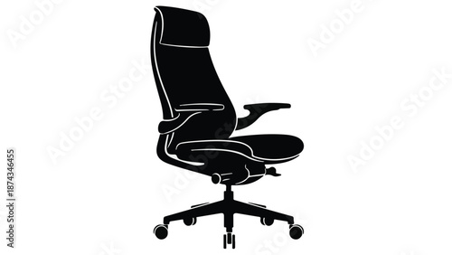 Modern ergonomic office chair with adjustable armrest