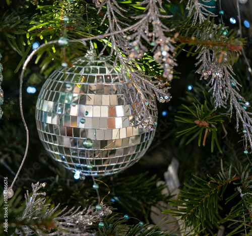 silver christmas ball