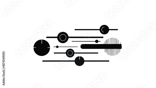 Modern abstract geometric design with black and white shapes