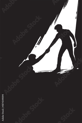 silhouette of snowboarder