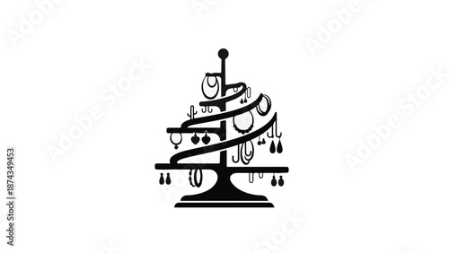 Minimalist illustration of a decorative cake stand