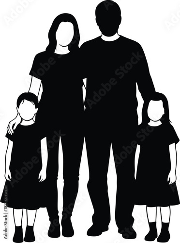 Family silhouette vector graphics black family silhouettes