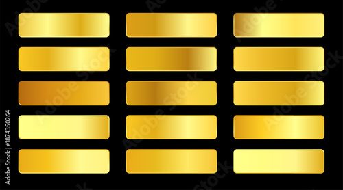 yellow gold gradients metallic gradients set design