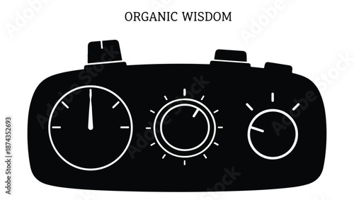 Simple car dashboard controls with speedometer and climate settings