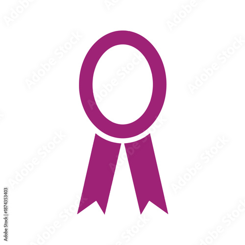 Purple Ribbon Badge with Two Hanging Strips honor recognition