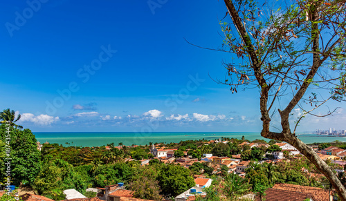 Bild auf Leinwand View of the historic city of Olinda in Pernambuco with the sea in the background