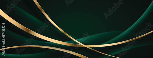 green luxury abstract background overlap layer on dark