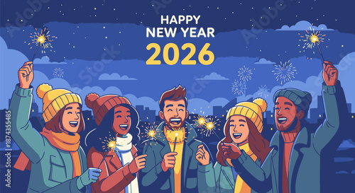 Group of People Celebrating New Year.