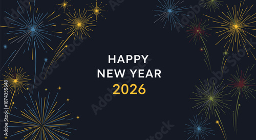 Happy New Year 2026 Fireworks Celebration 4.
