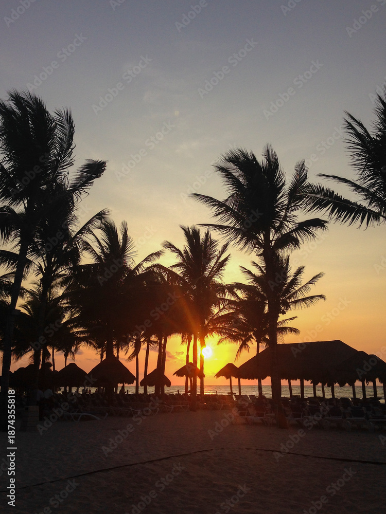 Obraz premium Evening Sunset on a Tropical Beach