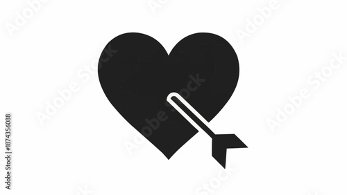 Black heart symbol pierced by an arrow icon.