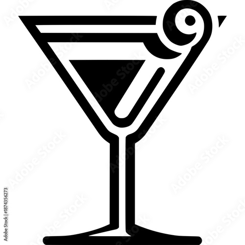 Alcohol cocktail drink glass icon symbol illustration for web and design use