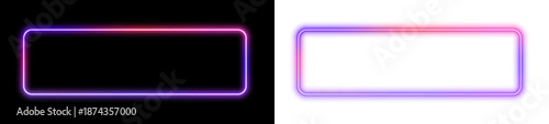 Gradient square, rectangle frame with electric LED light and glowing borders. Futuristic box design features precise line structure in PNG. Neon is included once for emphasis.