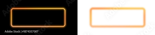 Gradient square, rectangle frame with electric LED light and glowing borders. Futuristic box design features precise line structure in PNG. Neon is included once for emphasis.