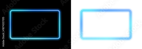 Electric LED square frame with smooth gradient light and futuristic borders. Box color line form shows balanced illumination in PNG. Neon appears once as a subtle highlight vector.