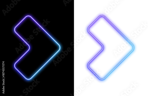 Square gradient frame featuring electric LED illumination and subtle borders. Box line structure creates even luminous glow in PNG. Neon appears once for visual emphasis vector.