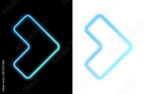 Square gradient frame featuring electric LED illumination and subtle borders. Box line structure creates even luminous glow in PNG. Neon appears once for visual emphasis vector.